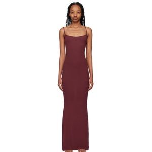 Skims soft lounge dress in color wine, XL